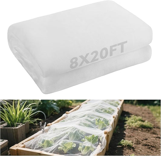 8x20ft Large Garden Netting - Ultra Fine Mesh Plant Covers to Keep Small Animals Pest Out, Bird Barrier for Protecting Vegetables Fruits Flowers Raised Beds (Without Pole)