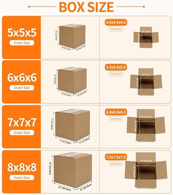 Hoikwo 20 Packs Shipping Boxes Mixed Sizes