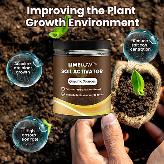 LIMETOW Premium Soil Activated Treasure - Organic Soil Activator & Plant Fertilizer for Raised Garden Beds, Potting Mix, and Seedling Compost (1Bottle)