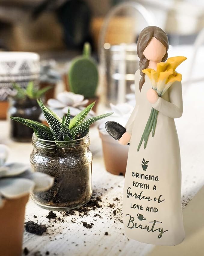 Gardening Gifts for Women, Garden Gifts for Mom, Sisters, Friends, Calla Lily Gift for Gardeners, New Home Gift Ideas, Unique Sculpted Hand-Painted Figurine