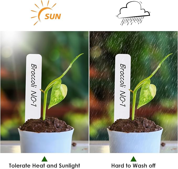 Darfukei Plant Labels 300pcs 4 Inch with Garden Plant Markers Pen of Outdoor Waterproof,Plant Tags and Permanent Marking Pen, Garden Labels Gardening Gifts for Women Men