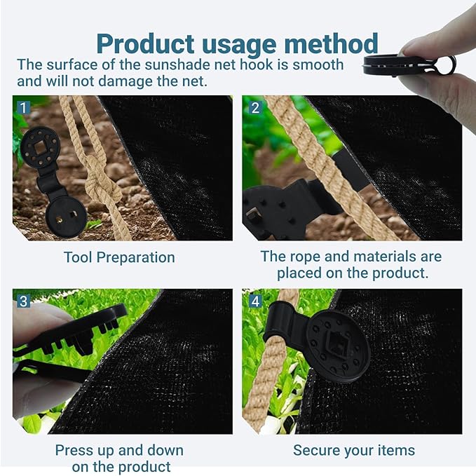 Shade Cloth Clips 100pcs Shade Cloth Heavy Duty Lock Grip Greenhouse Shade Cloth Fixing Clips, Windproof Awning Clips For Shade Netting, Garden Netting