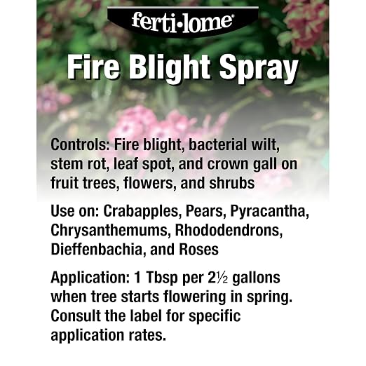 Fertilome (10363) Fire Blight Spray Bacterial Disease Control, 2oz | Copper-based bactericide/fungicide - Controls fire blight, leaf spot, crown gall - Fruit tree growers