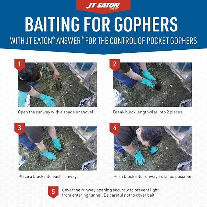 Answer Pocket Gopher Control – 16oz Rodenticide Bait for Effective Pocket Gopher Management, Easy-to-Use, Long-Lasting Protection | Grain-Based Rodenticide Bait; Place Directly in Active Burrows; Long-Lasting Pocket Gopher Control