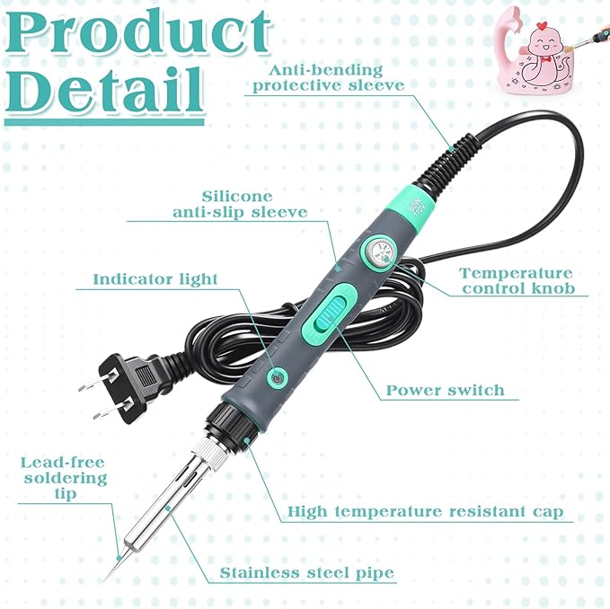Lounsweer Plant Pot Perforator Electric Hot Knife Plastic Flower Pot Drilling Foam Cutter Tool with 7 Drill Bits for Plastic Flowerpot Drainage Hole DIY Hand Planting Tools Garden Plants