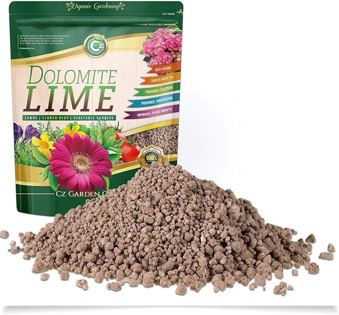 Organic Dolomite Lime 5LB Prilled - Made in USA - OMRI Listed - Garden Soil Amendment Fertilizer. Calcium/Magnesium Additive. Safely Stabilize pH. Cures Blossom End Rot in Tomatoes.