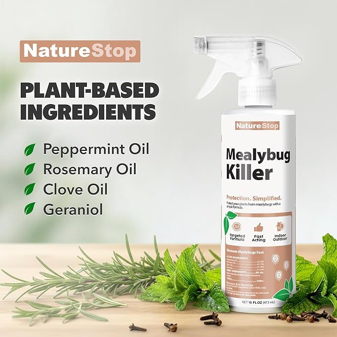 Mealy Bug Killer - Fast-Acting Mealy Bug Killer for Soil & Plants, 16oz