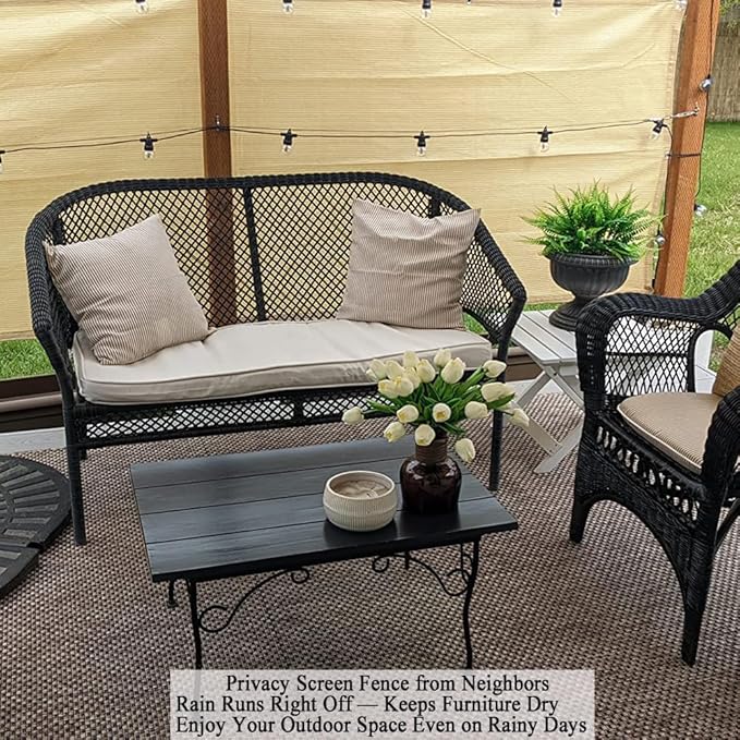 Sun Shade Cloth 6x10 FT, UV Block Outdoor Patio Shade Cover, Permeable and Tear Fade Resistant Rectangle Sunshade Fabric for Backyard, Porch, Pergola, Yard, Deck, Garden, Sand