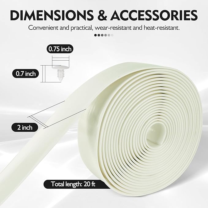 LukLoy 2" Wide 20ft Long Vinyl Straps for Patio Chairs Repair DIY + 20 Rivets, Replacement Straps for Lawn Chairs Patio Garden Balcony Outdoor Lounge Dining Furniture Repair, White