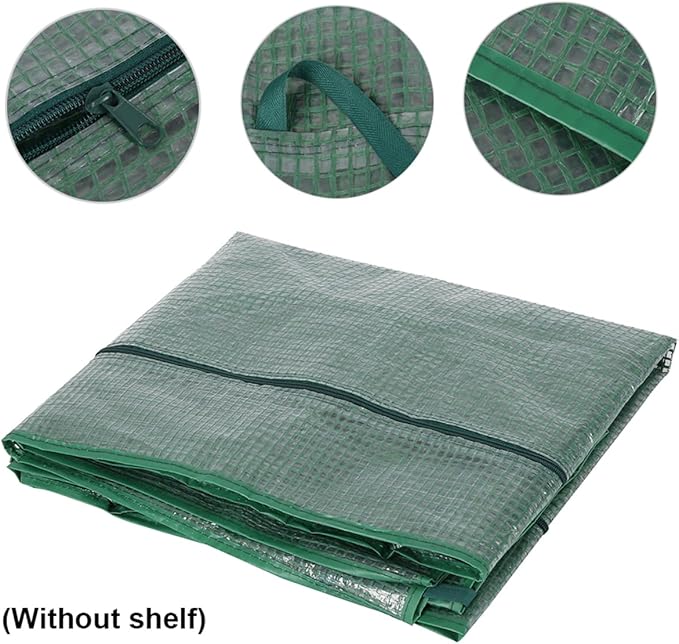 4 Tier Mini Garden Greenhouse Cover, Garden Replacement Cover with Roll-up Zipper Door, Waterproof Clear Greenhouse Cover, Plastic Mini Greenhouse for Flowers Plants and Vegetables