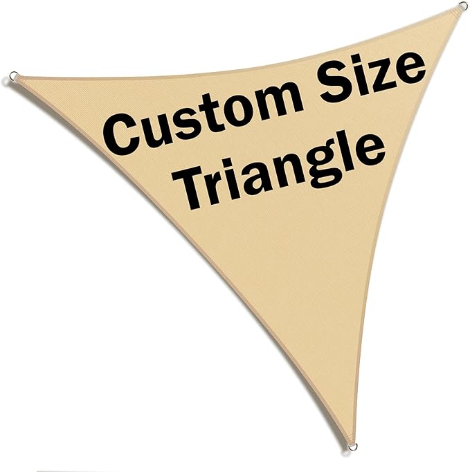 ShadeMart Custom Size Order to Make Sun Shade Sail Triangle UPF50 Canopy Mesh Fabric UV Block Commercial Heavy Duty smTAPT08