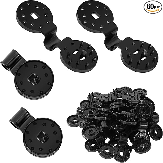 60 pcs Shade Cloth Plastic Clips Round Plastic Black Clips for Sun Shade Net, Anti Bird Netting, Garden Netting, Shade Netting, Shade Fabric Accessories(Black) (60)