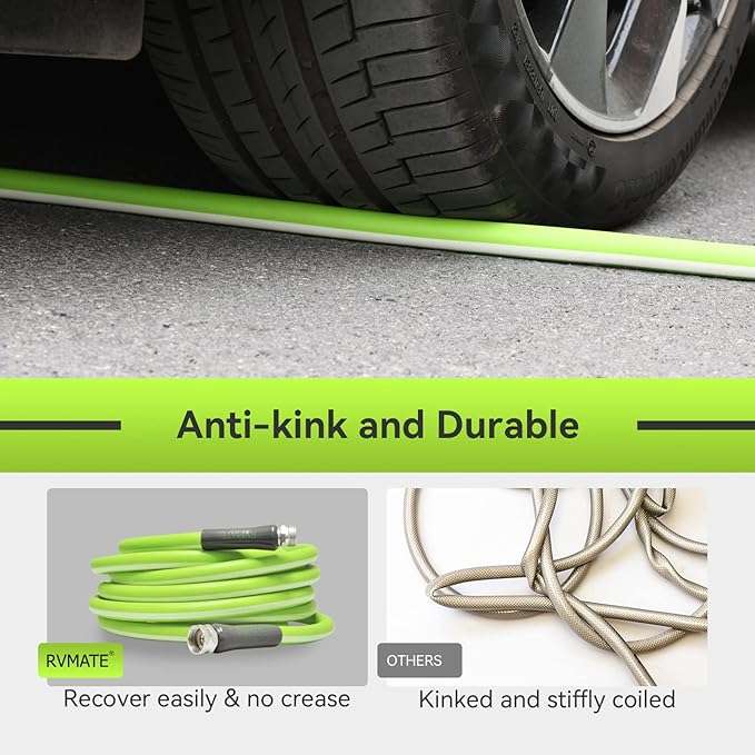 RVMATE RV Water Hose 75FT, 5/8” Inner Diameter Drinking Water Hose Lead-ree, No Leaking Garden Hose For RV/Trailer/Camping, RV Accessories