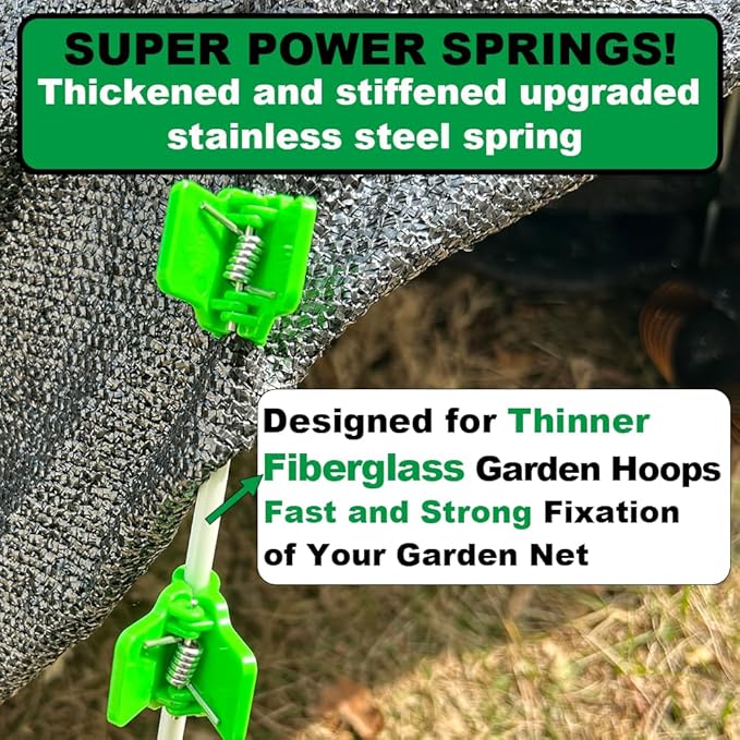 Greenhouse Clamps for 0.157-0.472inch Greenhouse Hoops(Fiberglass Support Hoops),Plant Support.for Fixing Plant Cover,Plastic Sheeting,Film Row Cover,Garden net.（30pcs)