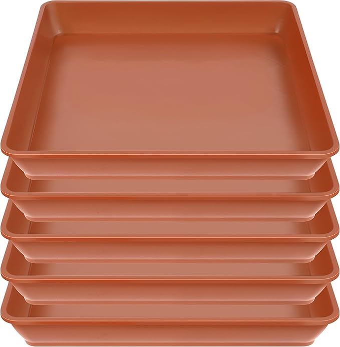 LWALRS 5 Pack Square Plant Saucer 14 Inch, Large Plant Saucers for Pots, Durable Plastic Plant Trays Plant Pot Saucers, Square Planters for Indoors and Outdoors Plants.