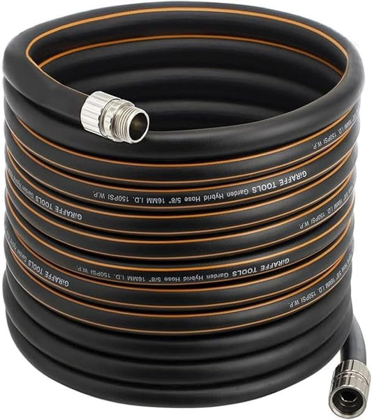 Giraffe Tools Garden Hose 5/8", Custom Length, Heavy Duty, No Kink, Flexible, Rubber Garden Hose, Leakproof Water Hose, 600 Burst PSI, 75ft Male to Female Hose