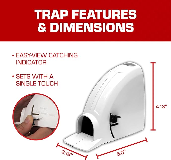 Tomcat Kill & Contain Mouse Trap, 2 Traps | Indoor Traps for Mice - No See, No Mess Disposal