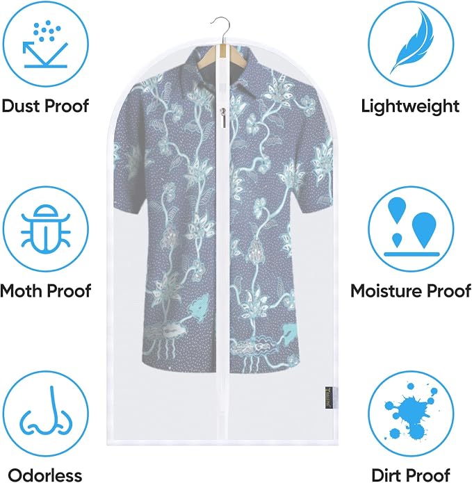 BALEINE 12PK Garment Bags for Hanging Clothes, 40" Suit Bag for Closet