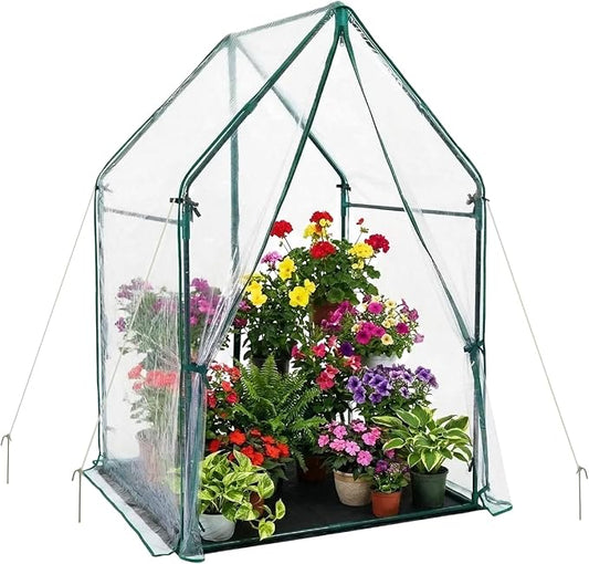 Portable Greenhouse for Outsides, 36x36x59 Inch Heavy Duty Green House Tent with PVC Cover, Garden Plant Protector with Zippered Door for Vegetables Flowers Fruits Herbs