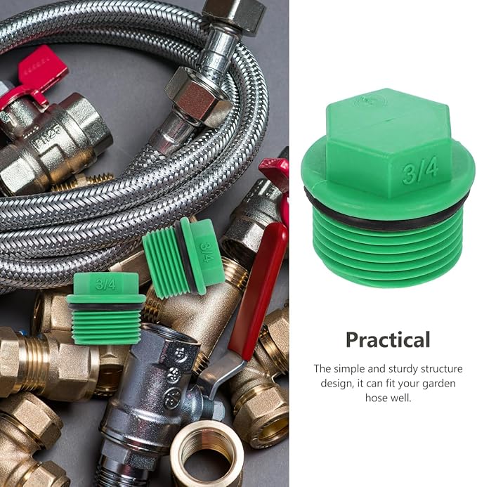 Baluue 10pcs Garden Hose Plugs and Caps, 3/4" Plastic Tubing Stoppers, PPR Material, Prevents Leakage, Ideal for Garden Splitters, Manifolds, Rain Barrels & Winterizing