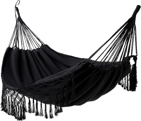 Hammock Double Hammocks for Outside Camping Cotton Canvas Fabric Brazilian Hammock Indoor Outdoor Hanging Suitable for 2 Adults