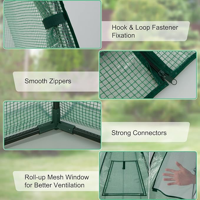 S AFSTAR Portable Mini Greenhouse, Garden Greenhouse W/ All-Weather PE Cover, Roll-up Door, Mesh Window, Outdoor Plant Green-House for Cold & Frost Protection, Garden Tent for Pot Plant