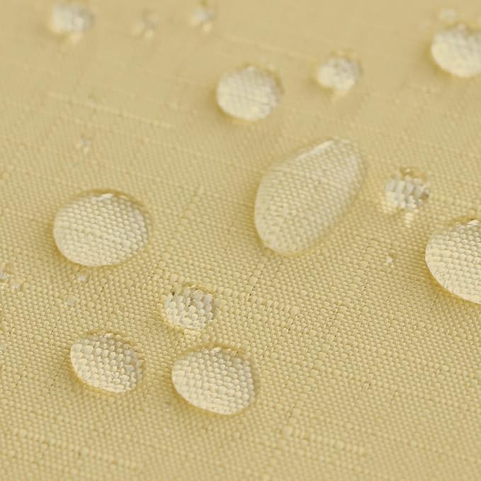 Outdoor Tablecloth Wrinkle-Free Stain Resistant Waterproof Polyester Fabric Table Cover with Zipper Umbrella Hole for Picnic/Party/Dinner/Patio Garden(70inch Round,Zippered,Yellow)