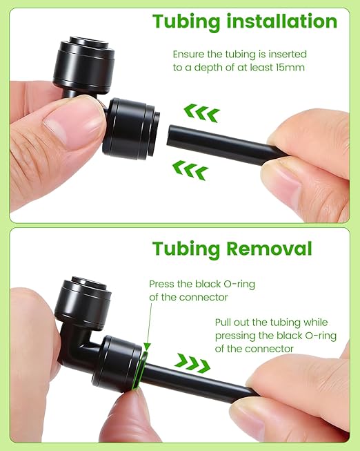 36 Pack Drip System Parts, Quick Connect 1/4" 90° Elbow Fittings for Garden & Farm Irrigation Systems