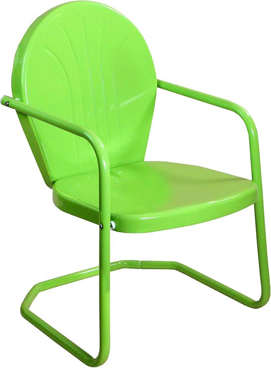 Northlight 34-Inch Outdoor Retro Tulip Steel Armchair, Lime Green
