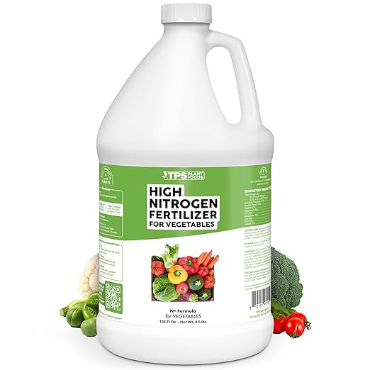 High Nitrogen Fertilizer for Vegetables – Liquid Plant Food for Vigorous Leafy Growth, Strong Stems & Higher Garden Productivity, 1 Gallon