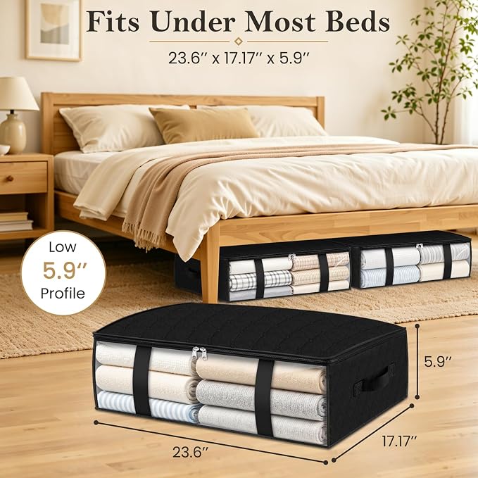 StorageRight Under Bed Storage Bags, 10 Pack, 40L, Black