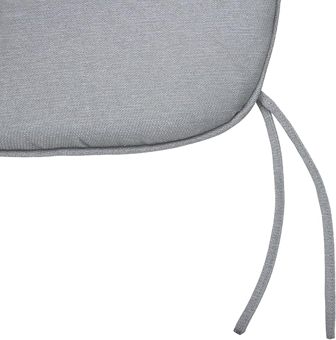 SleepMan Outdoor 17"x16" Chair Cushions with Ties Set of 6, Water Resistant All Weather U-Shape Seat Pads for Patio Garden Furniture Indoor Fade Resistant Patio Cushions (Light Grey)