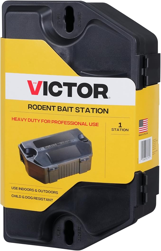 Victor Refillable Rodent Bait Station - XL Rodenticide Bait Station - Also Holds Rat Traps - Indoor and Outdoor Use - M901RB - Poison and Kill Rats
