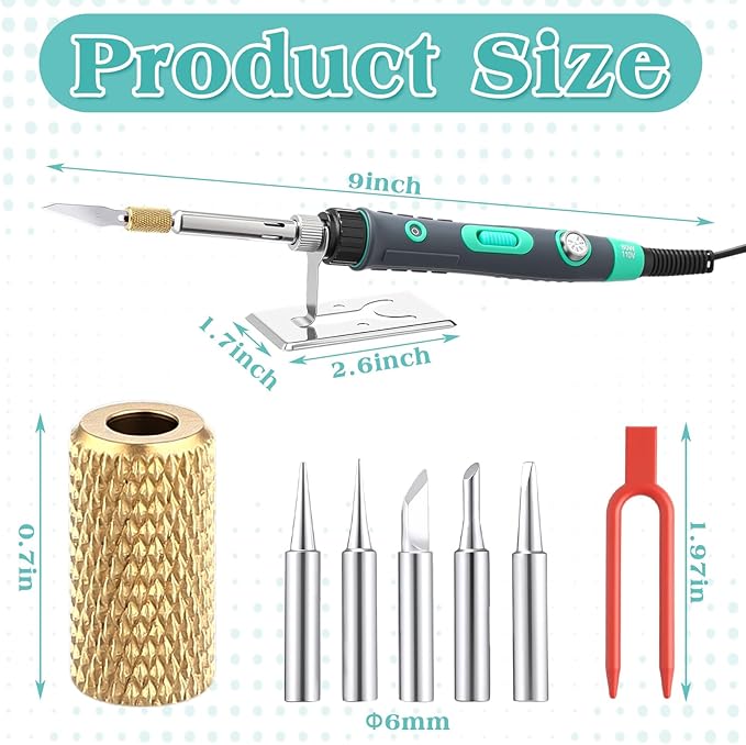 Lounsweer Plant Pot Perforator Electric Hot Knife Plastic Flower Pot Drilling Foam Cutter Tool with 7 Drill Bits for Plastic Flowerpot Drainage Hole DIY Hand Planting Tools Garden Plants