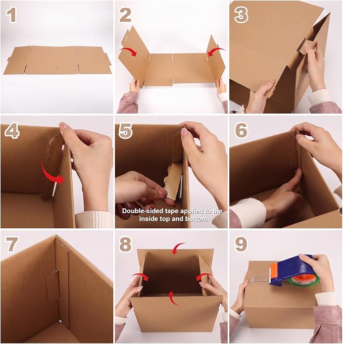 Hoikwo 12x12x3 Shipping Boxes Set of 15