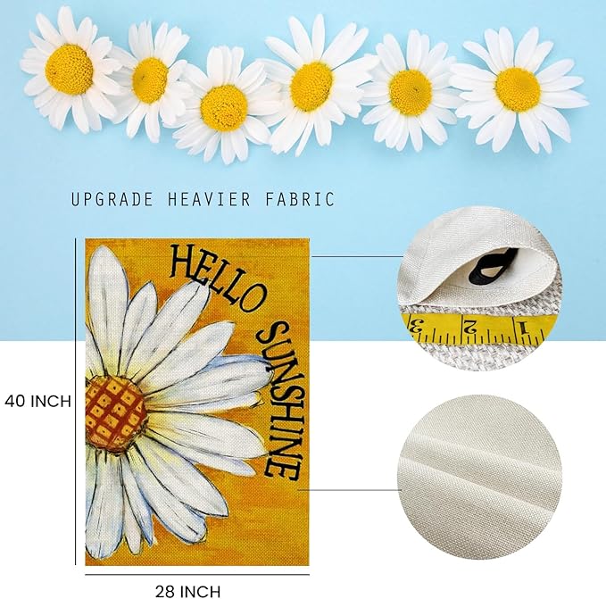 Spring Summer Flag 28 x 40 Double Sided, Large Outdoor Flag for Garden Yard and House, Floral Decorative flag for Outside