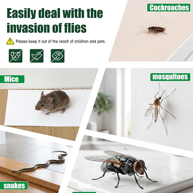 Qualirey 50 Pack Large Mouse Traps Bulk Strong Sticky Mouse Insect Glue Board Traps Indoor Home Sticky Pest Adhesive for Catching Rats Rodents Cockroaches Bugs, Unscented (White)