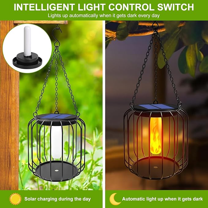 Flickering Flame Solar Replacement Tops: 2.83 in Replacement Light Parts for 2.36 in, 2.42 in, 2.5 in, 2.76 in, 2.83 in Lantern Port- Waterproof Lid Cap with for Old Lantern Torch Light Firebowl Jars