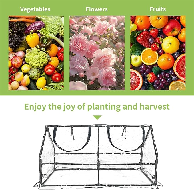 Portable Mini Greenhouse, 47"x24"x24" Greenhouses for Outdoors with PVC Cover and Dual Zipper Doors,Green House Cover for Raised Garden Bed,Garden Bed Cover for Plants Outdoor