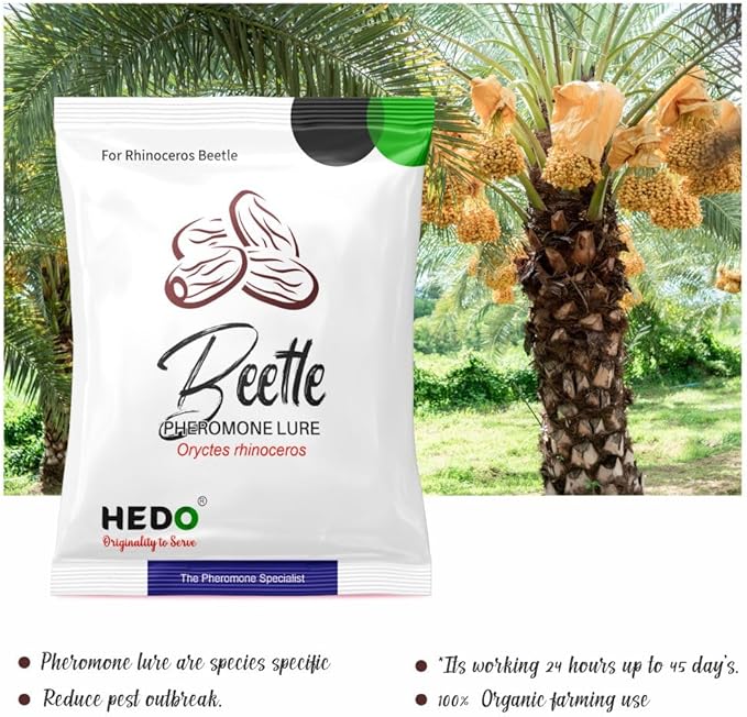 HEDO Beetle Lure Pack of 10| Pheromone Lure for Rhinoceros Beetle (oryctes Rhinoceros) for Coconut & Palm Tree