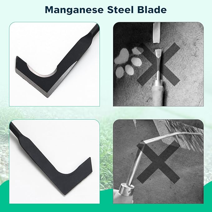Lilyvane Crack Weeder for Crevice Weeds Weeding: 74” Long Handle, Heavy Duty Carbon Steel Weed Puller for Sidewalk Paver Deck Boards Weed Removal