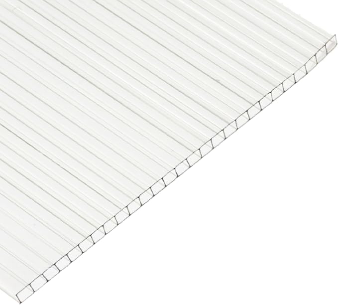 KASTLITE Polycarbonate Greenhouse Panels | 8mm Twin Wall Polycarbonate Roof Panels | 0.31" Clear, 2-Layer Polycarbonate Sheets | Shatterproof, UV Protected, Waterproof for Gardens Patios Backyards