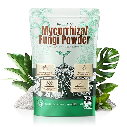 Dr. Raifya's Mycorrhizal Fungi Inoculant, 10X Concentrated, Up to 700 Plants–Organic Root Stimulator to Strengthen Roots, Enhance Growth & Increase Yield, Safe for Vegetables, Flowers & Fruits, 2.2lb