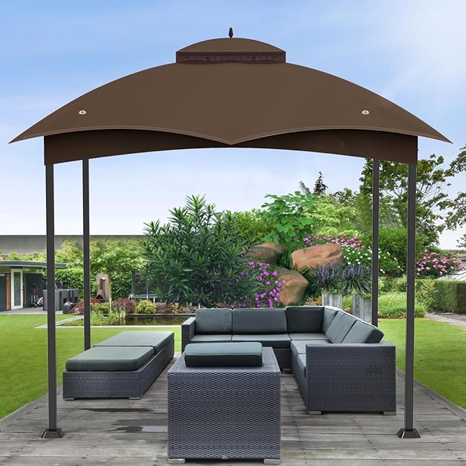 10x12 Gazebo Canopy Replacement Top Cover, Double Tiered Waterproof Canopy Roof for Lowe's Allen Roth Gazebo #GF-12S004B-1
