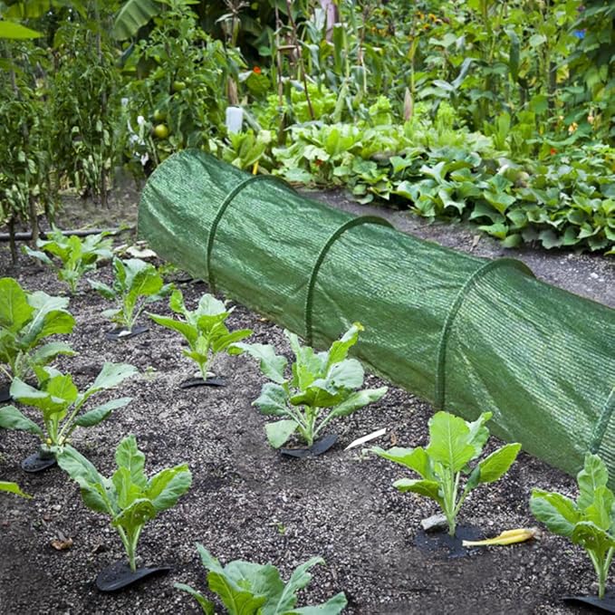 Garden Tunnel Shade Net Cover, Greenhouse Protection Mesh, Portable Row Covers for Plant Cover, Green Shade Protection Netting (Green)