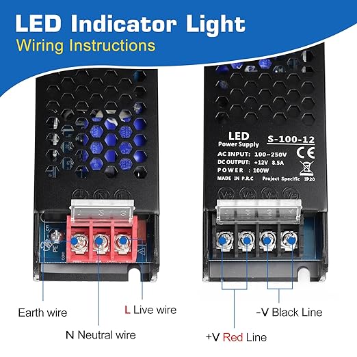 12V Power Supply 100W 8.3A Slim LED Driver, AC 100-250V to DC 12V Switching Power Supply, Constant Voltage Transformer for LED Strip Lights, Cabinet Lighting, CCTV Camera