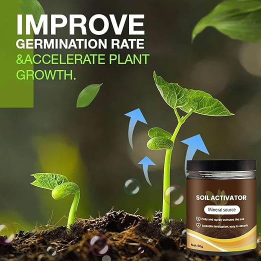 Soil Activator, Professional Bone Meal Fertilizer, Dirt Health Booster, Liquid Fertilizer for Indoor & Outdoor Plants Premium Soil Activated Treasure for Potting Mix, and Seedling Compost (2 PCS)
