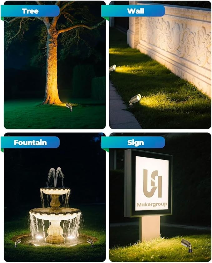 MR16 LED Bulb, Outdoor Landscape MR16 Light Bulbs, 3W Gu5.3 Bi-pin Base 12V Low Voltage LED Spotlights Warm White 2700K-3000K for Landscape Lighting Garden Yard Lights 12-Pack