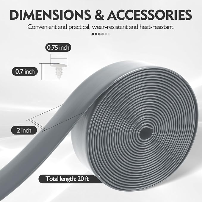 LukLoy 2" Wide 20ft Long Vinyl Straps for Patio Chairs Repair DIY + 20 Rivets, Replacement Straps for Lawn Chairs Patio Garden Balcony Outdoor Lounge Dining Furniture Repair, Grey