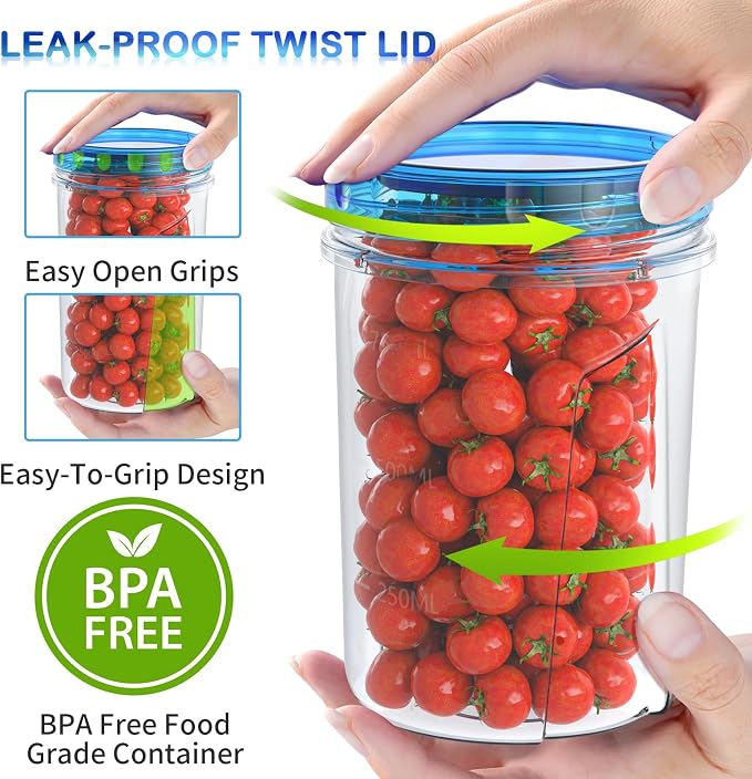 HOMETALL [32 oz 10 Pack] Food Storage Freezer Containers
